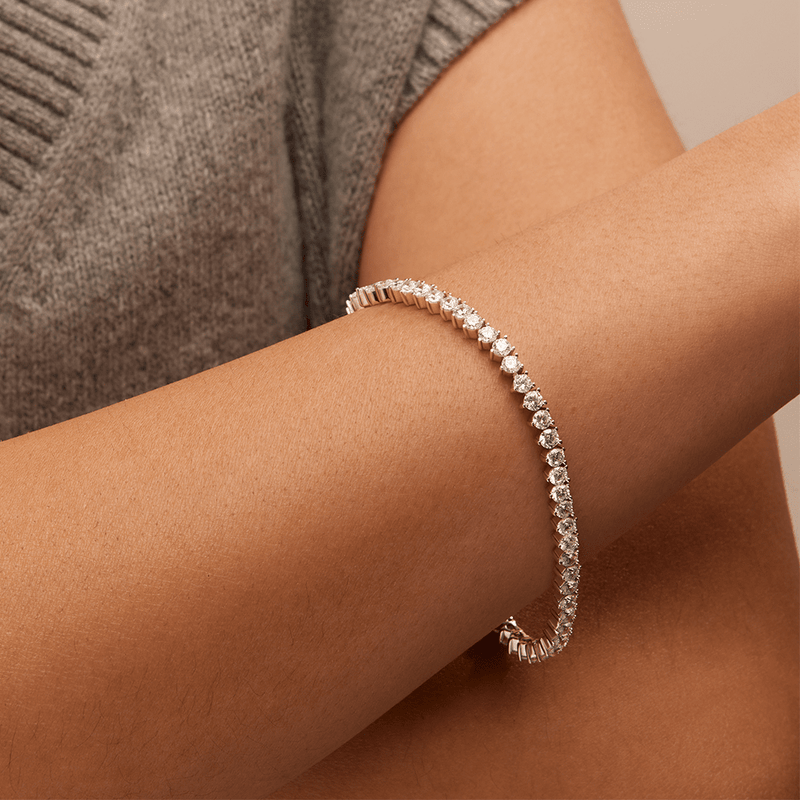 19cm Cubic Zirconia Tennis Bracelet in Sterling Silver Bracelets Bevilles 