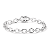 18cm Cubic Zirconia Pave Link Oval Bracelet in Sterling Silver Bracelets Bevilles 