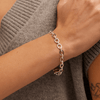 18cm Cubic Zirconia Pave Link Oval Bracelet in Sterling Silver Bracelets Bevilles 