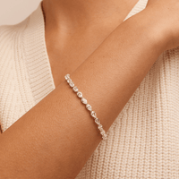 19cm Cubic Zirconia Pear Tennis Bracelet in Sterling Silver Bracelets Bevilles 
