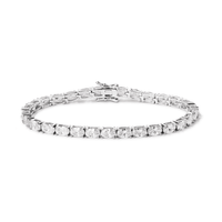 19cm Cubic Zirconia Oval Tennis Bracelet in Sterling Silver Bracelets Bevilles 