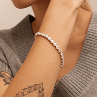 19cm Cubic Zirconia Oval Tennis Bracelet in Sterling Silver Bracelets Bevilles 