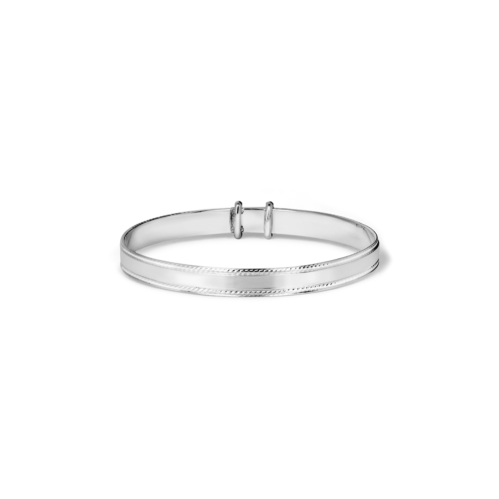 47mm Rope-Edged Adjustable Bangle in Sterling Silver Bangles Bevilles 