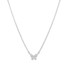 45cm Cubic Zirconia Pavé Butterfly Necklace in Sterling Silver Pendants Bevilles 