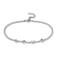 20cm Cubic Zirconia Love Tennis Bracelet in Sterling Silver Bracelets Bevilles 