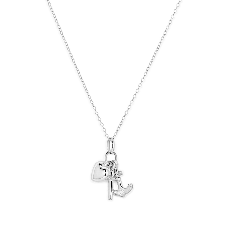 45cm Faith, Hope, and Charity Charm Pendant Necklace in Sterling Silver Pendants Bevilles 