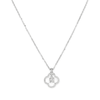 45cm Cubic Zirconia Open Clover Pendant Necklace in Sterling Silver Pendants Bevilles 