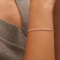 19cm Paperclip Cubic Zirconia Tennis Bracelet in Sterling Silver Bracelets Bevilles 