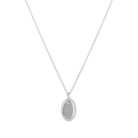 50cm Rope Edge Disc Pendant Necklace in Sterling Silver Pendants Bevilles 