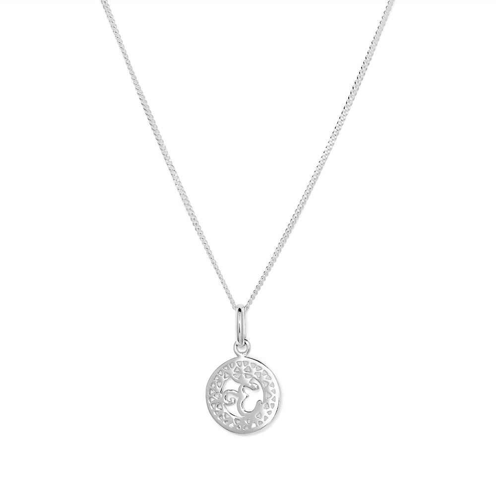 45cm Om Pendant Necklace in Sterling Silver Pendants Bevilles 