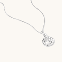 45cm Om Pendant Necklace in Sterling Silver Pendants Bevilles 