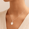45cm Cubic Zirconia Heart and Disc Pendant Necklace in Sterling Silver Pendants Bevilles 