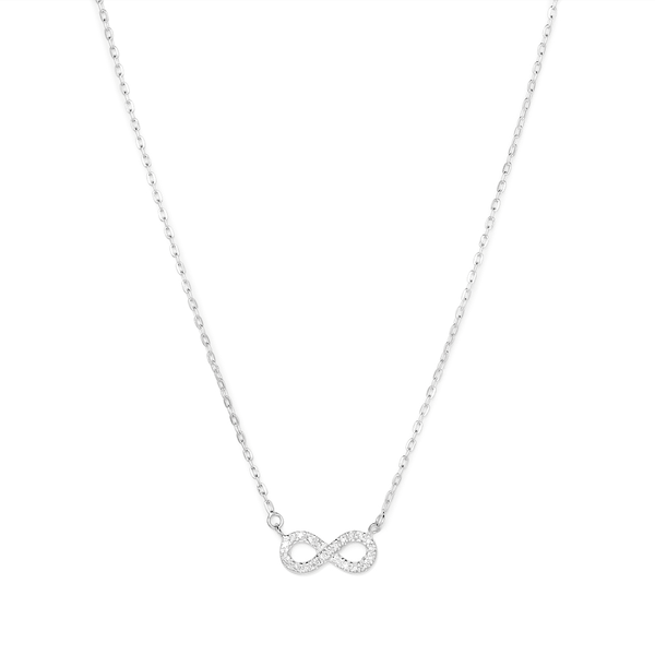 45cm Cubic Zirconia Infinity Necklace in Sterling Silver Pendants Bevilles 