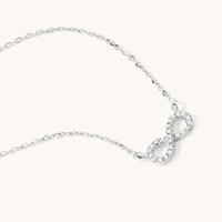 45cm Cubic Zirconia Infinity Necklace in Sterling Silver Pendants Bevilles 