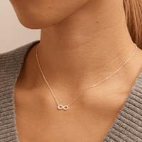 45cm Cubic Zirconia Infinity Necklace in Sterling Silver Pendants Bevilles 