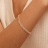19cm Paperclip and Herringbone Double Strand Bracelet in Sterling Silver Bracelets Bevilles 