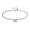 19cm Cubic Zirconia Evil Eye Charm Beaded Bracelet in Sterling Silver Bracelets Bevilles 