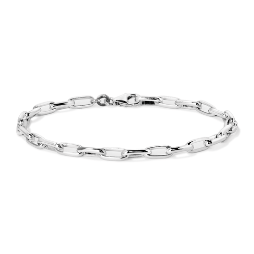 19cm 4mm Width Paperclip Bracelet in Sterling Silver Bracelets Bevilles 