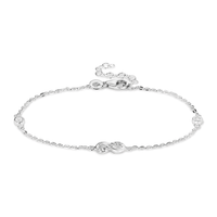 19cm Cubic Zirconia Infinity Bracelet in Sterling Silver Bracelets Bevilles 