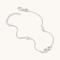 19cm Cubic Zirconia Infinity Bracelet in Sterling Silver Bracelets Bevilles 