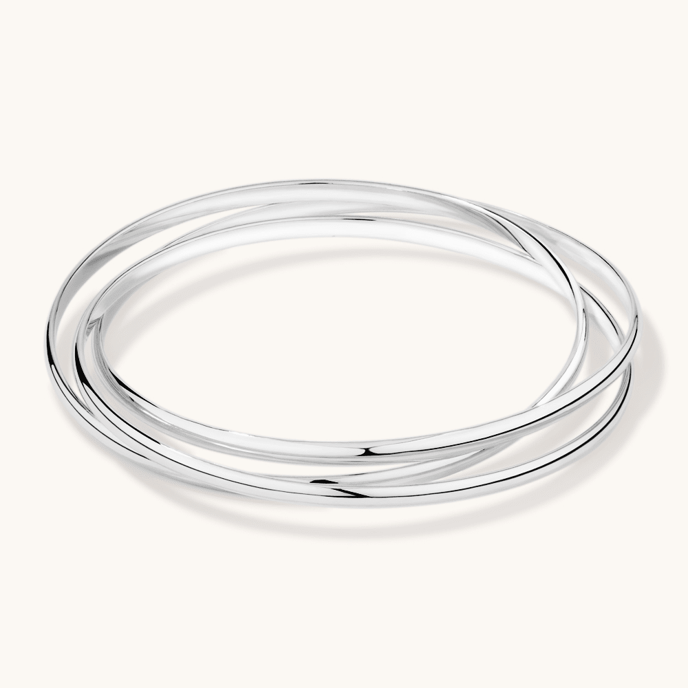 65mm Triple Russian Bangle in Sterling Silver Bangles Bevilles 