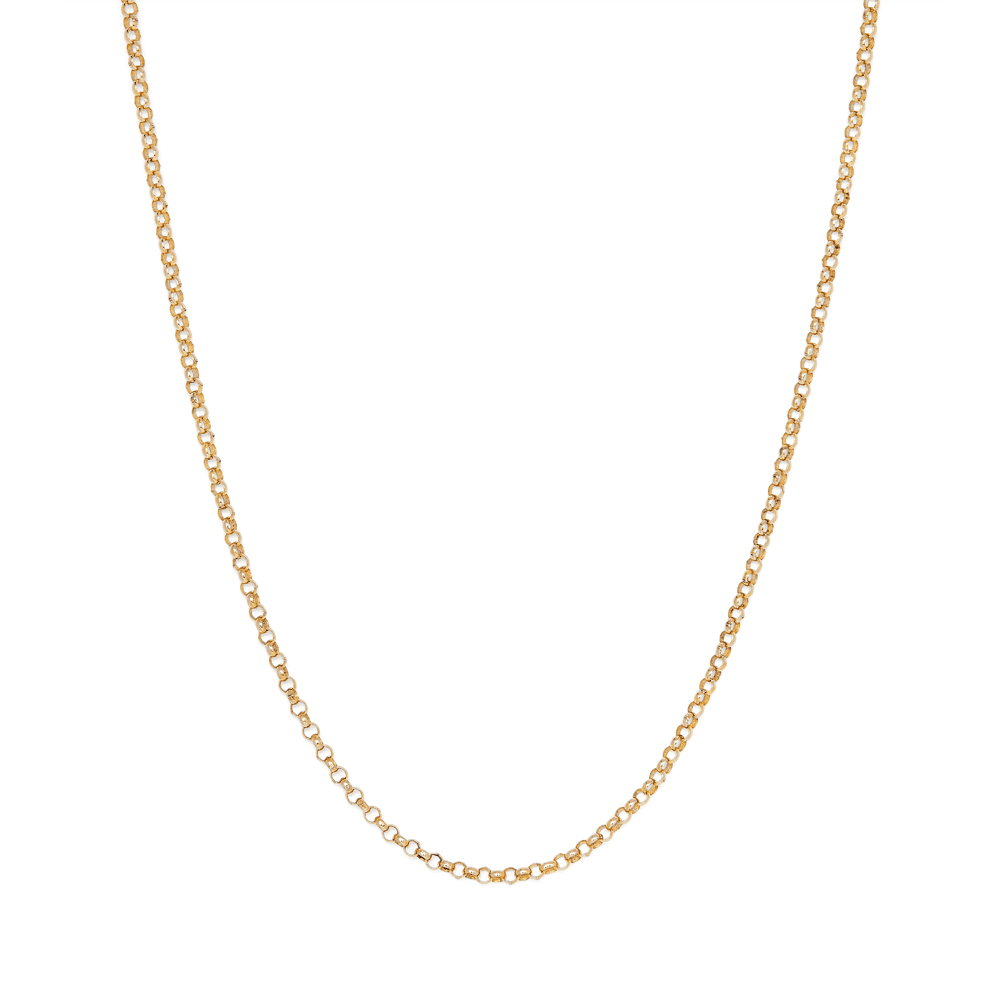 45cm 4mm Width Belcher Chain Necklace in 9kt Yellow Bonded Gold Necklaces Bevilles 
