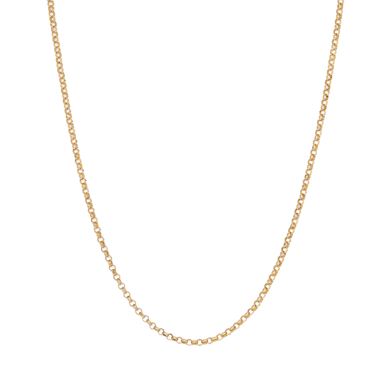 45cm 4mm Width Belcher Chain Necklace in 9kt Yellow Bonded Gold Necklaces Bevilles 