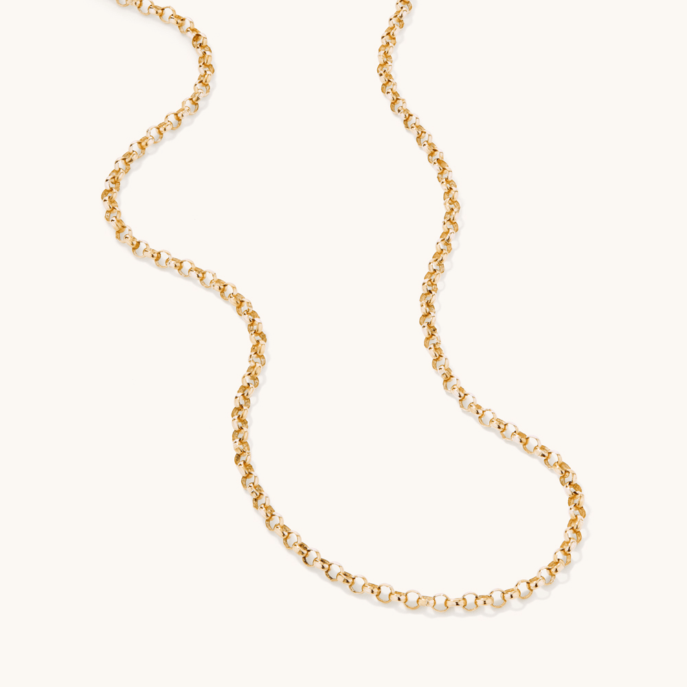 45cm 4mm Width Belcher Chain Necklace in 9kt Yellow Bonded Gold Necklaces Bevilles 