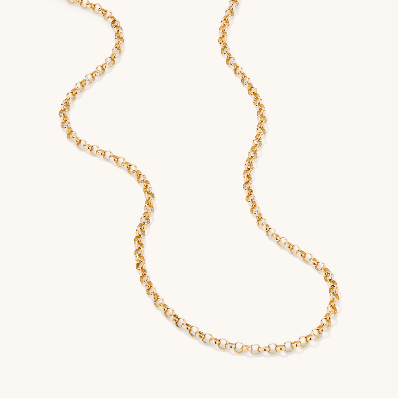45cm 4mm Width Belcher Chain Necklace in 9kt Yellow Bonded Gold Necklaces Bevilles 