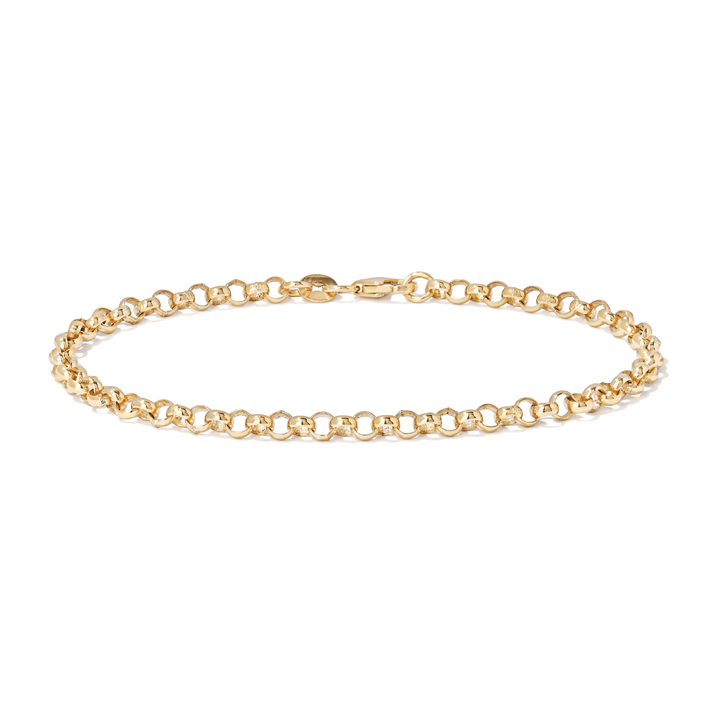 19cm 4mm Width Belcher Bracelet in 9kt Yellow Bonded Gold Bracelets Bevilles 