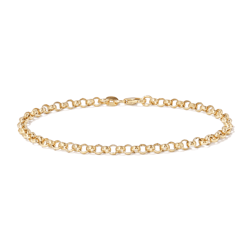 19cm 4mm Width Belcher Bracelet in 9kt Yellow Bonded Gold Bracelets Bevilles 
