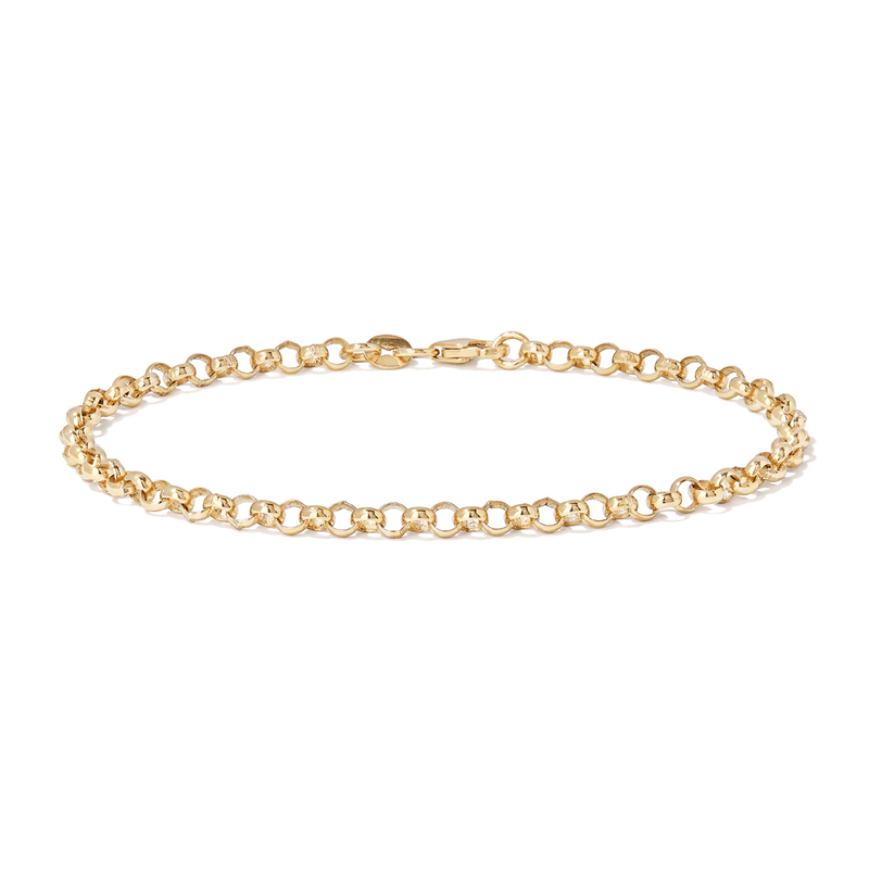 19cm 4mm Width Belcher Bracelet in 9kt Yellow Bonded Gold Bracelets Bevilles 