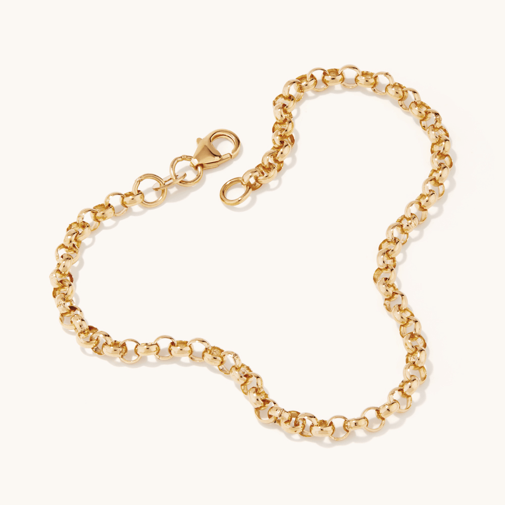 19cm 4mm Width Belcher Bracelet in 9kt Yellow Bonded Gold Bracelets Bevilles 