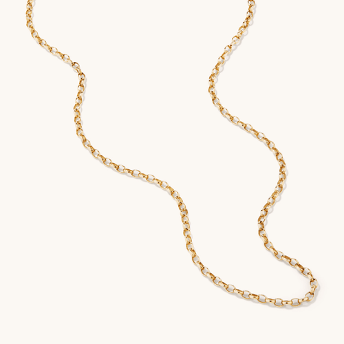 45cm Oval Belcher Chain Necklace in 9kt Yellow Bonded Gold Necklaces Bevilles 