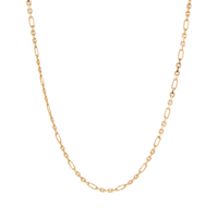45cm Flat Figaro Chain in 9kt Bonded Yellow Gold Necklaces Bevilles 