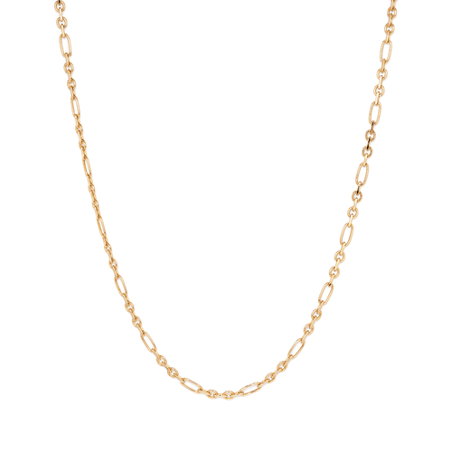 45cm Flat Figaro Chain in 9kt Yellow Bonded Gold Necklaces Bevilles 