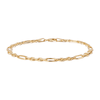 19cm Rounded Figaro Bracelet in 9kt Yellow Bonded Gold Bracelets Bevilles 
