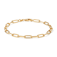 19cm 4mm Width Paperclip Bracelet in 9kt Bonded Yellow Gold Bracelets Bevilles 