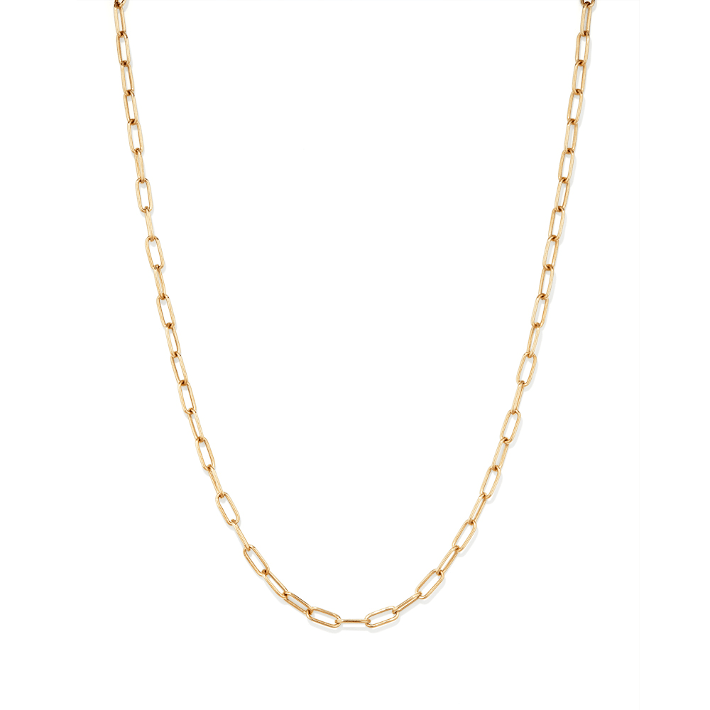 45cm 4mm Width Paperclip Chain in 9kt Bonded Yellow Gold Necklaces Bevilles 