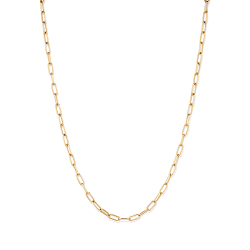 45cm 4mm Width Paperclip Chain in 9kt Bonded Yellow Gold Necklaces Bevilles 