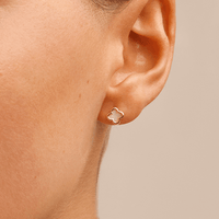 Mother of Pearl Clover Stud Earrings in 9kt Yellow Gold Earrings Bevilles 