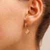 Mother of Pearl Clover Huggie Earrings in 9kt Yellow Gold Earrings Bevilles 