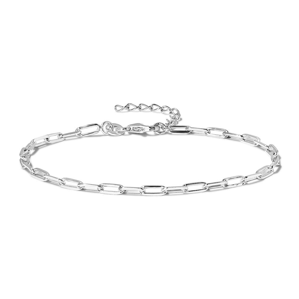 19cm 2mm Width Paperclip Bracelet in Sterling Silver Bracelets Bevilles 