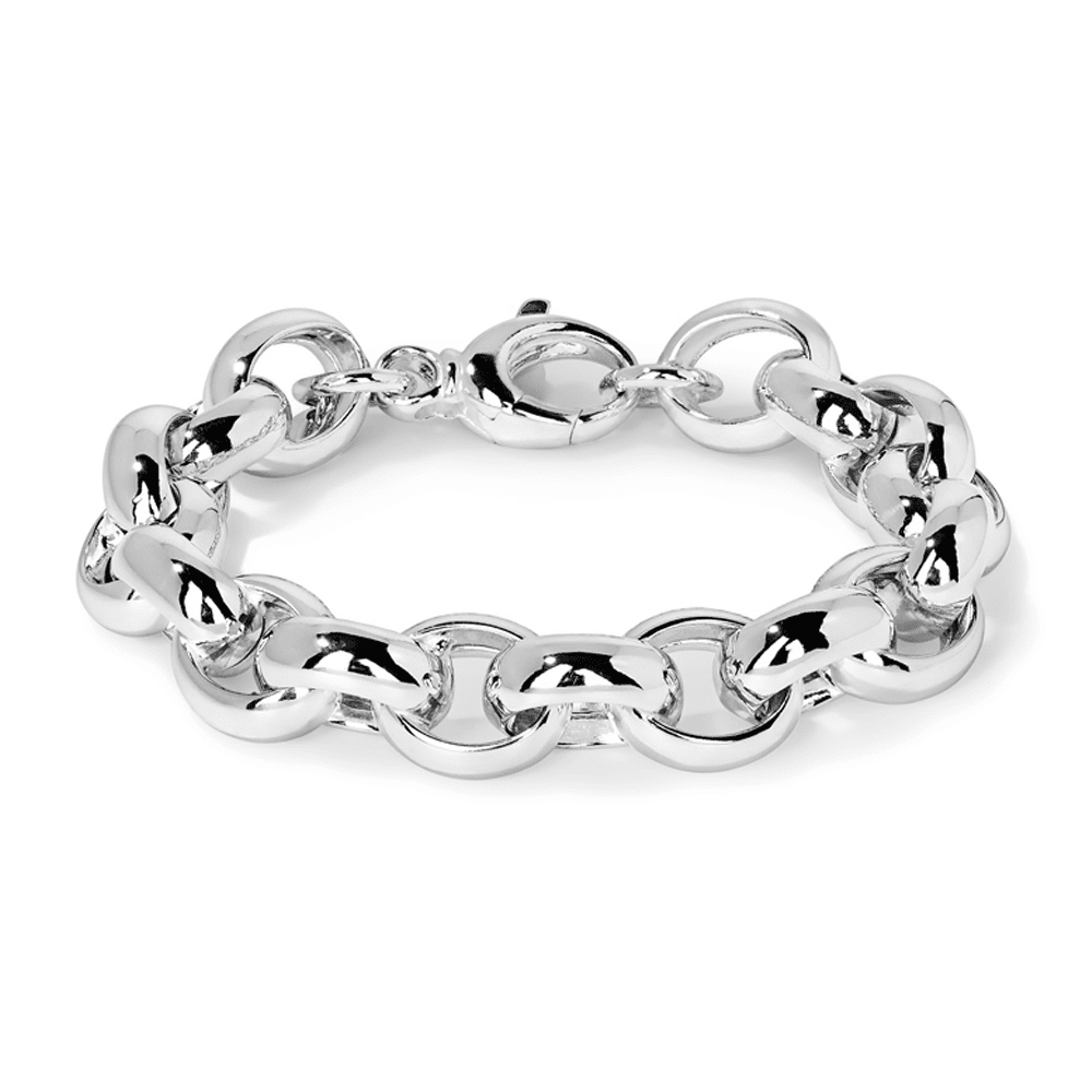 21cm Bold Belcher Bracelet in Sterling Silver Bracelets Bevilles 