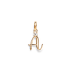 Initial A Pendant with 0.05ct of Laboratory-Grown Diamonds in 9kt Yellow Gold Pendants Bevilles 
