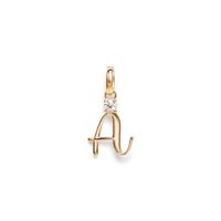 Initial A Pendant with 0.05ct of Laboratory-Grown Diamonds in 9kt Yellow Gold Pendants Bevilles 