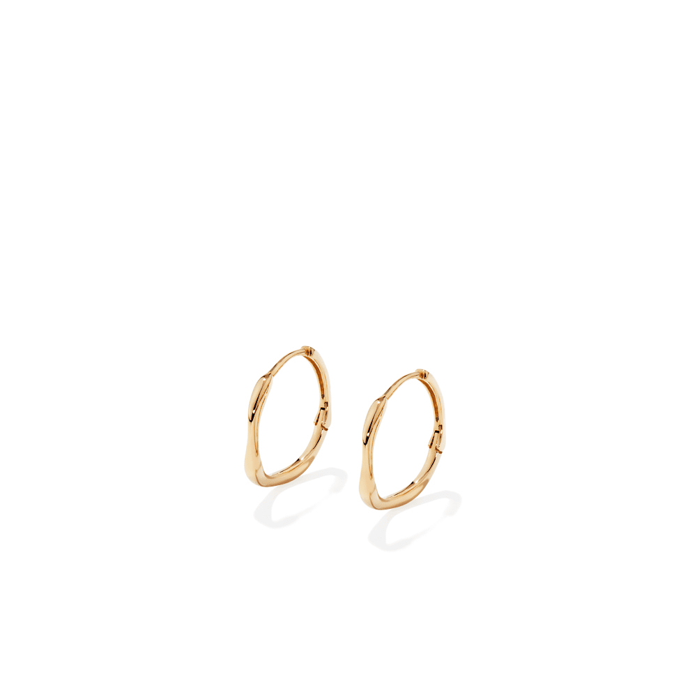 16mm Wave Huggies in 18kt Gold Plated Sterling Silver Earrings Bevilles 