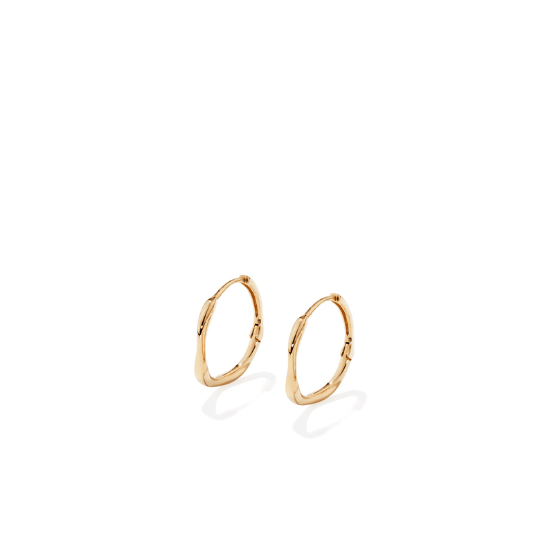 16mm Wave Huggies in 18kt Gold Plated Sterling Silver Earrings Bevilles 