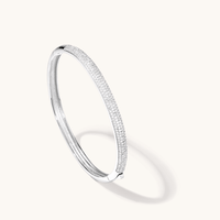 60mm Cubic Zirconia Pave Domed Bangle in Sterling Silver Bangles Bevilles 
