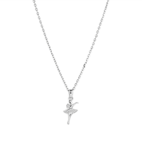 45cm Cubic Zirconia Ballerina Pendant Necklace in Sterling Silver Pendants Bevilles 